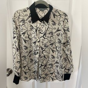 Abstract long sleeve button down